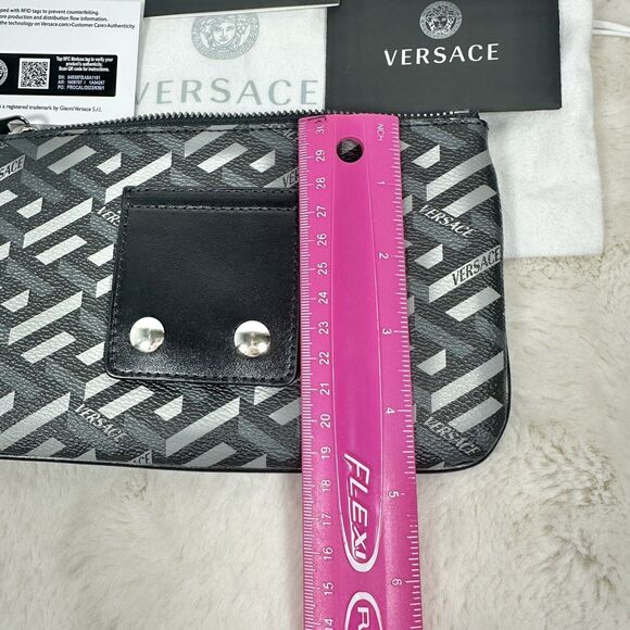 NEW Versace Small Wallet Pouch 8” x 4.75” La Greca Rectangular Modular - Picture 10 of 10